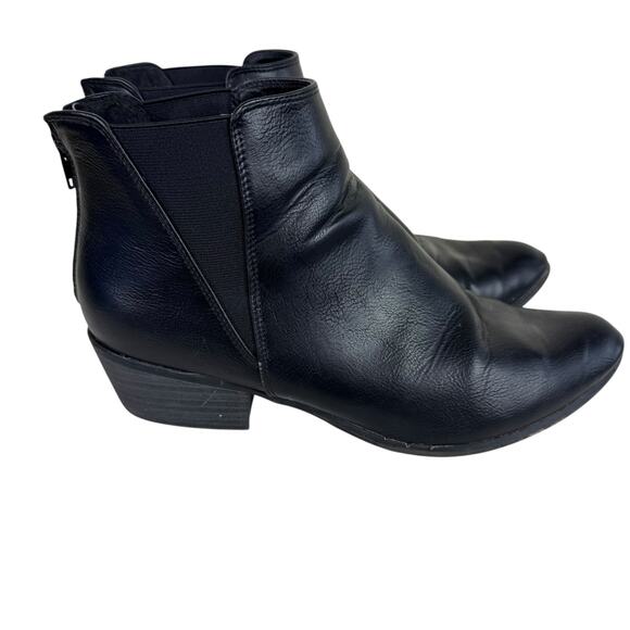 Esprit Black Tiffany Heeled Leather 90s Y2K Ankle Booties Women's Size 10 - Picture 3 of 13
